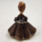 Lady in Brown Dress Josef Originals Porcelain Morning Noon & Night Series 5.5”