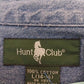 Hunt Club Denim Shirt L Women's Floral Embroidered Pocket Long Sleeve Cotton