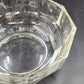 Clear Glass 10 Sided Serving Bowl 8.5" Heavy Paneled Thick Faceted Sides Vtg
