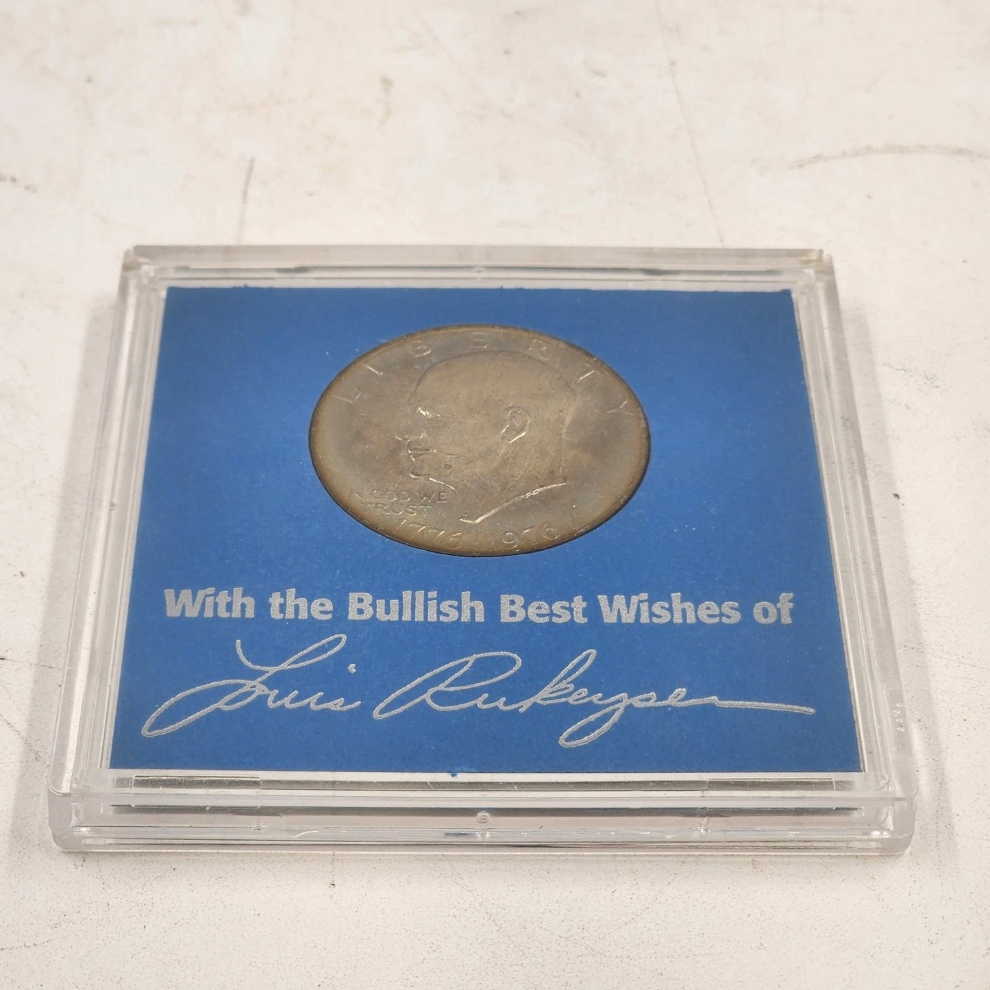 Liberty Bell Moon Eisenhower Dollar Bicentennial 1776-1976 Louis Rukeyser Promo
