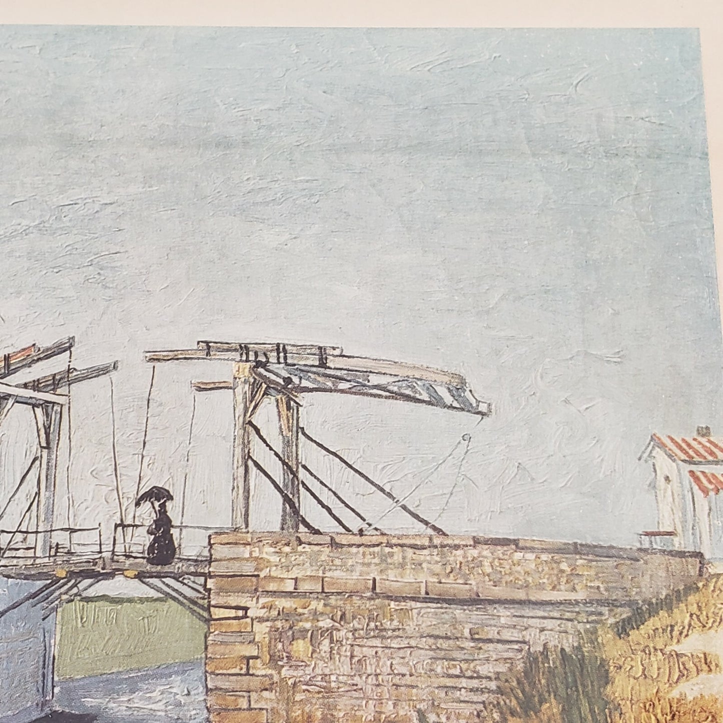 Framed Print Vincent van Gogh Langlois Bridge at Arles Vintage 1950 Wall Art 10"