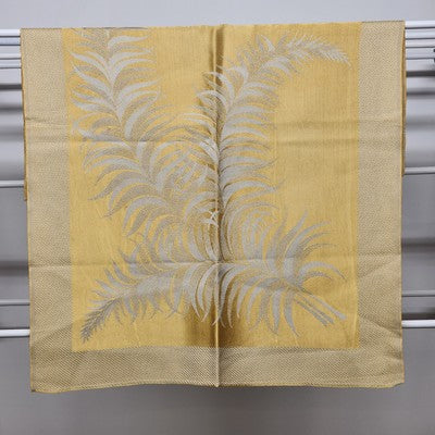 Gold & Beige Damask Brocade Leaf Reversible Table Runner – 24″ × 17″ - Formal Dining