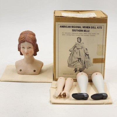 Southern Belle Doll Kit by Yield House Inc Head Arms Legs Body Fabric & Pattern