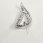 Sarah Coventry Textured Leaf Shaped Cutout Brooch Pin Silver Tone 2.75" Vintage