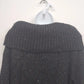 Studio Works Womens Large Knit Sweater Jacket Black Cowl Neck