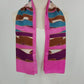 Multicolor Wavy Swirl Stripe Scarf Rectangle 11.5x44" Acetate Japan Hand Painted