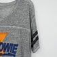 David Bowie Graphic V-Neck T-Shirt Women's XL Gray Burnout Hi-Low Varsity Tee