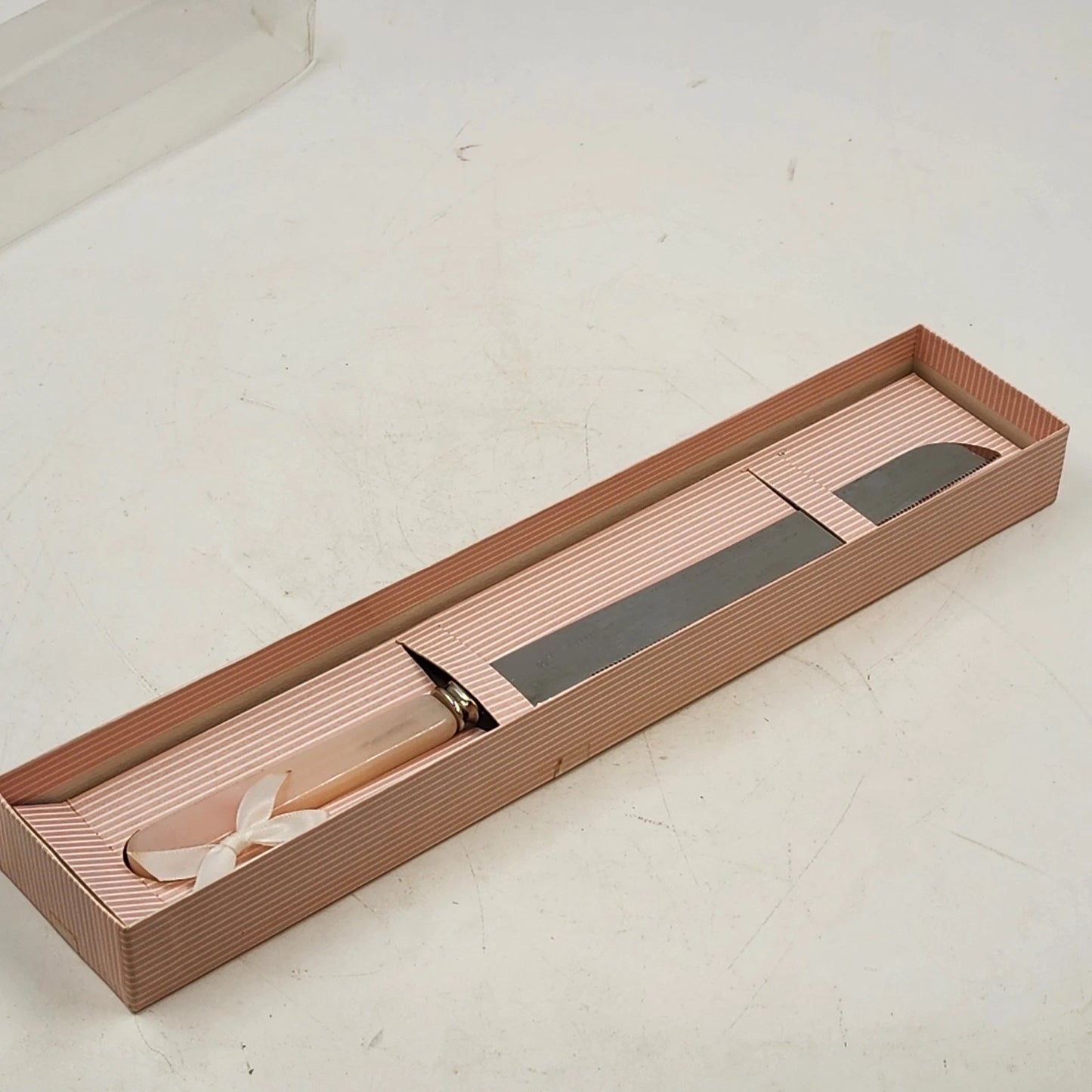 Jamie Lynn Wedding Cake Knife Server 12" 4 Pink Handle Stainless Sheffield Bride