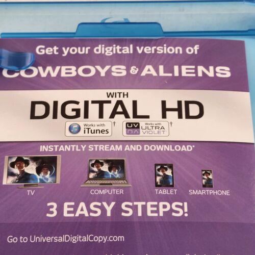 Cowboys & Aliens Blu-Ray Digital HD Ultraviolet DVD Standard & Extended Editions