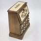 Musical Jewelry Box Wood Wind Up Hinge Top Desk 2 Shelves & 2 Drawers Gold Works