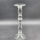 Large Hand Blown Art Candlesticks Holder Crystal Clear Glass Footed VTG 14"x4.5"