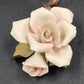 Napoleon Capodimonte Porcelain Rose Blush Pink Flower Figurine Italy Collectible