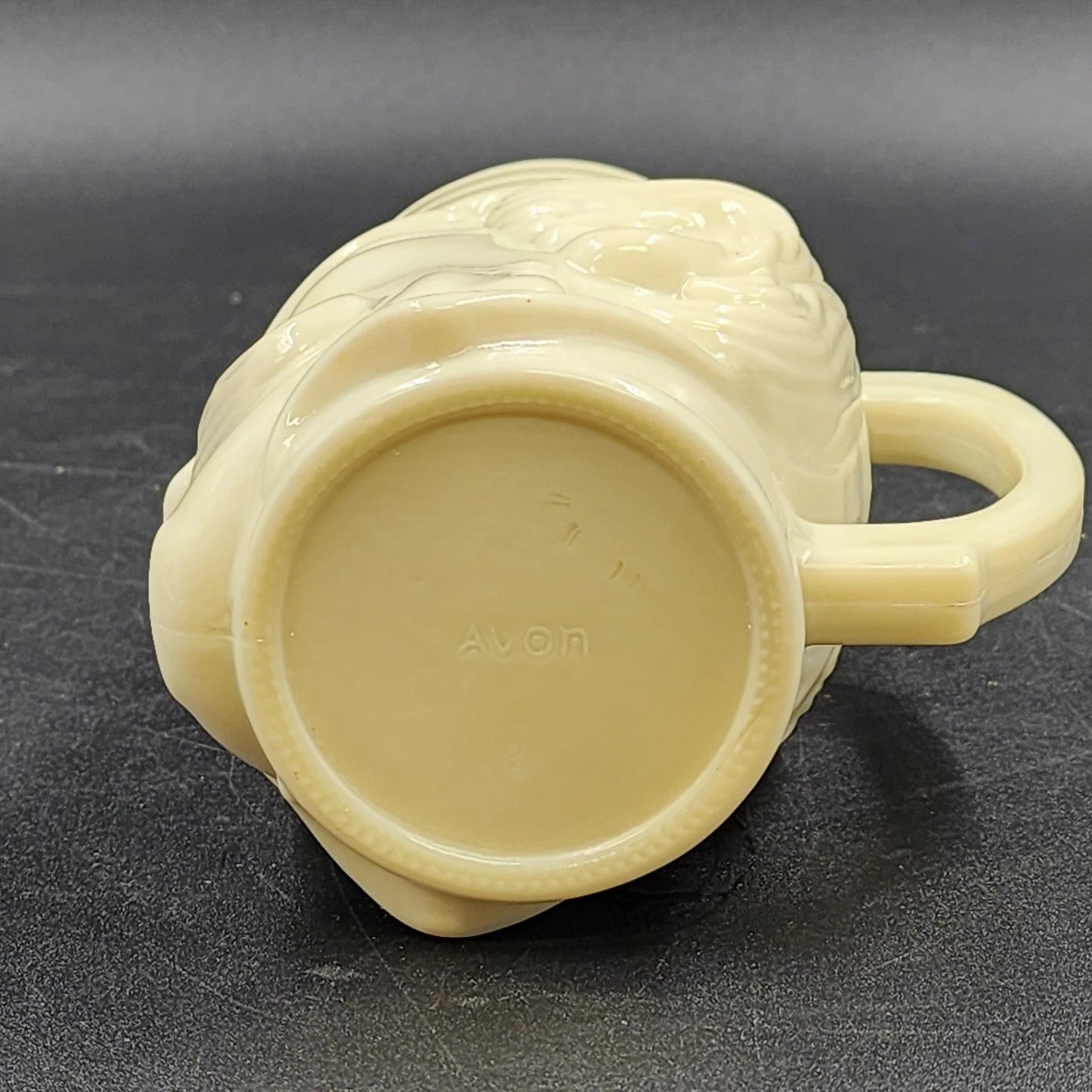 Avon Casey At The Bat Mustache Man Shaving Stein Custard Milk Glass Mug Vintage