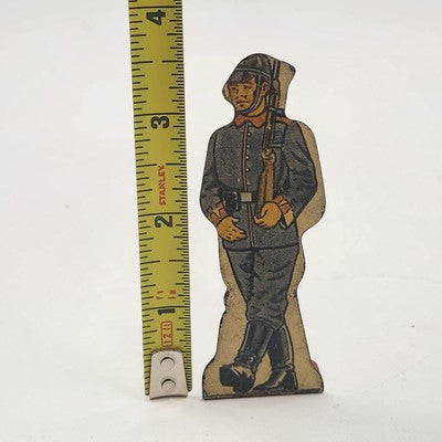 MARX German Foot Soldier Tin Litho Army Figure French Infantry Toy Prop No. 20