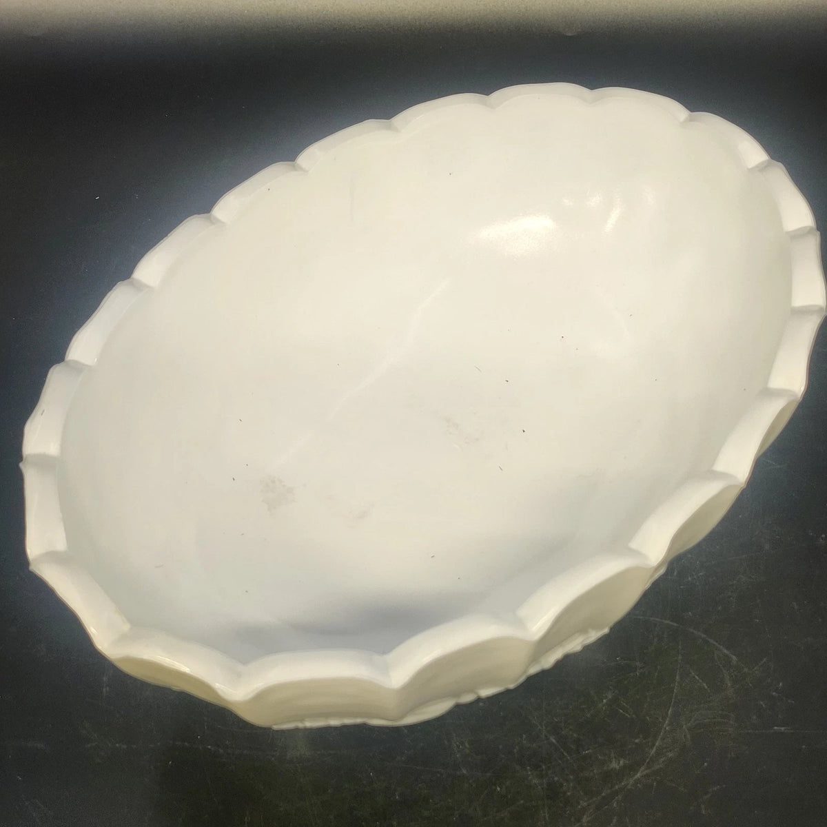 Indiana Glass Harvest Grape Milk Glass Footed Fruit Serving Bowl 12" Vintage