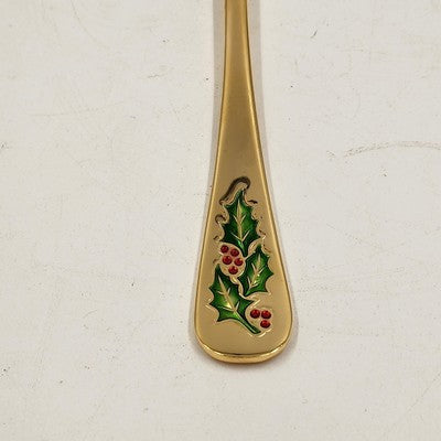 Classic Traditions Hollyberry 4pc Hostess Set Goldtone Xmas Stainless Steel