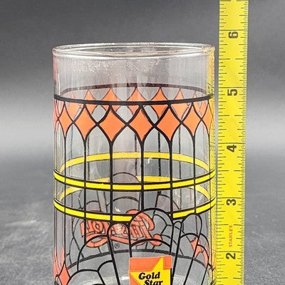 Gold Star Chili Pepsi Cola Clear Drinking Glass 6" Tiffany Style Vtg Advertising