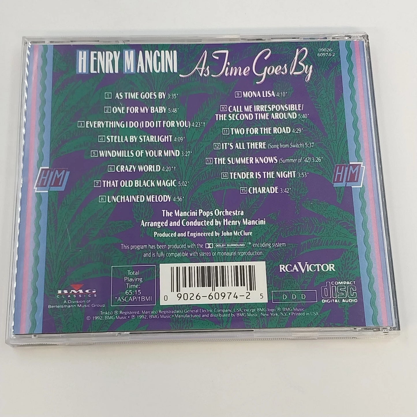 Henry Mancini As Time Goes By Classic Movie Love Songs RCA CD 1992 USA