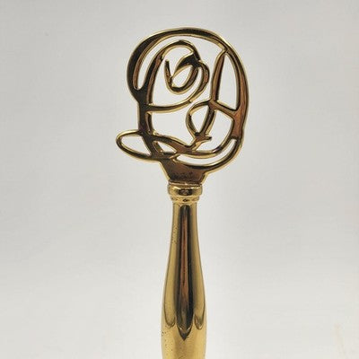 Dept 56 Brass Bell Long Decorative Handle with Logo Polished Etched Dog 4" x 10"