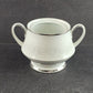 Noritake Cumberland Sugar Bowl w Lid 2225 Japan White Flowers Platinum Trim Vtg