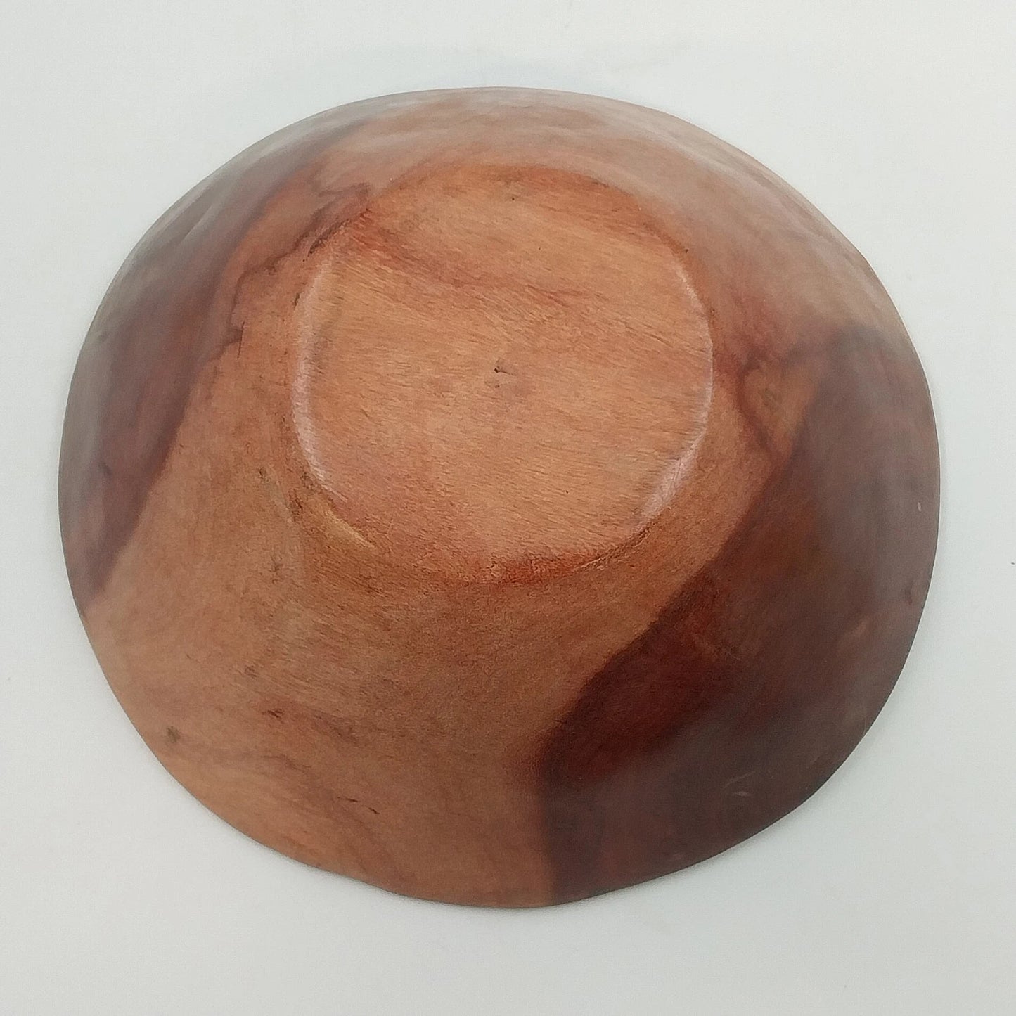 Zimbabwe Hand Carved Olive Wood Bowl 7" African Batik Animal Print Varnished Vtg