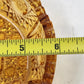 Amberina Cut Glass Nappy Bowl Hobstar Pattern 2 Handles Sawtooth Edge 8.75"