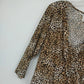 Christine Women's Leopard Faux Wrap Stretch Midi Dress Brown Black XL
