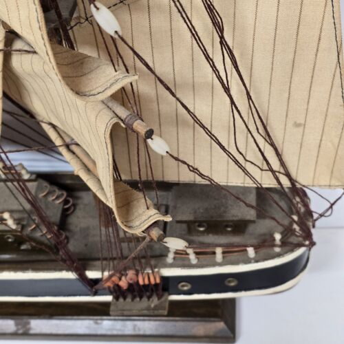 Assembled Model Cutty Sark Clipper Ship Wood Construction Canvas Sails 30" Long