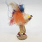 Rainbow C.Zopah Handmade Feather Folk Art Figure Colorful Wood Base 5" 154-168