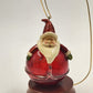 Red Blown Glass Round Santa Claus Hanging Ornament Christmas Holiday Motif 5"x3"