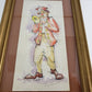 Framed Print Sketch of Clown Playing Horn Orange Watercolor Tony Oswald Signed