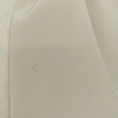 Beige Silk Scarf 10.5"x52" Embroidered Flower Chinese Letters Fringed Edge China