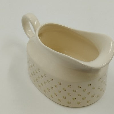 Charlton Hall Christmas Gravy Boat & Saucer Classic Traditions Ceramic Crazed