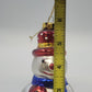 Lot 2 Blown Glass Snowman Christmas Ornaments Mercury Glass 5.75" & 4.75" Vtg