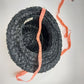 Mr. Lewis Black Raffia Woven Straw Hat Tall Crown Wide Brim Ribbon Bow w/ Buckle