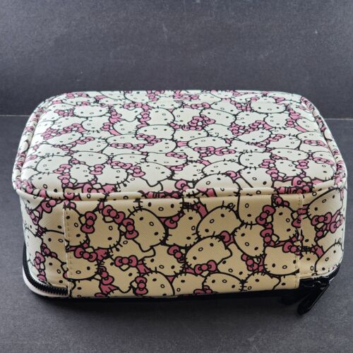 Hello Kitty Vanity White Cosmetic Bag Case Multi Compartment Sanrio NWT China