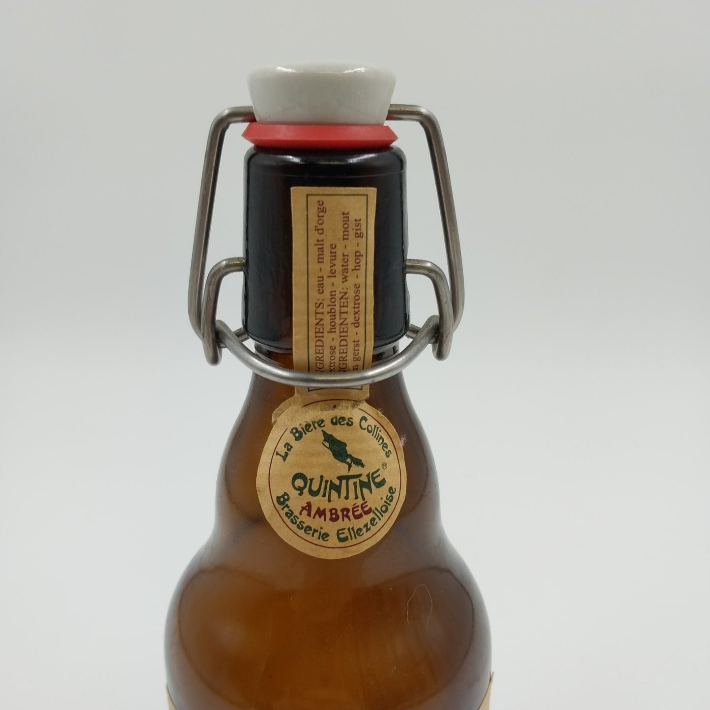 La Biere Des Collines QUINTINE Ambree Brasserie Ellezelloise Alcohol Bottle 8"