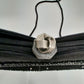 Gino Aldrovandi Black Sparkly Evening Purse with Rhinestones Shoulder Bag 10"x6"