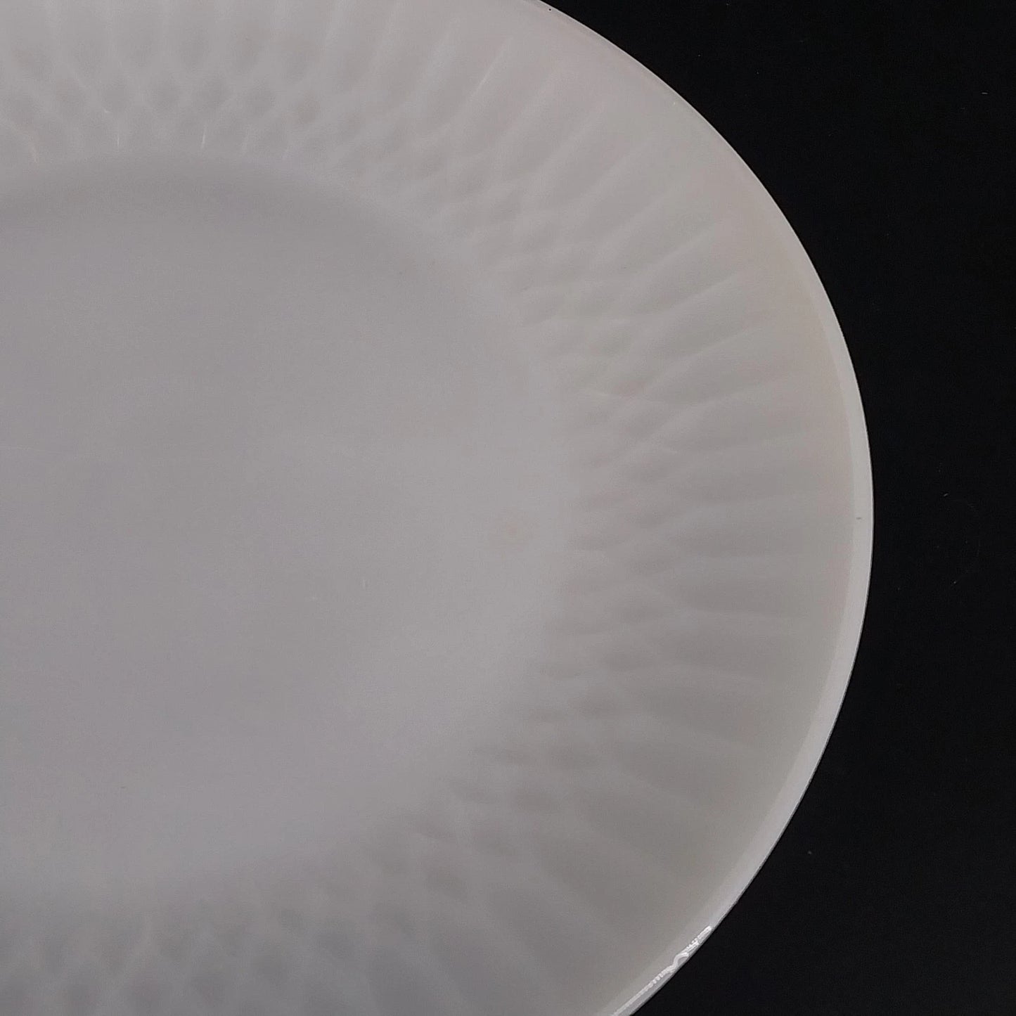 Federal Milk Glass Snowden 10" Dinner Plate White Textured Rim Oven Ware USA