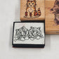 5 Wood Rubber Stamps Cats Theme Kitten w Bow Purrrfect Peeking Sabrina