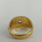 LIND Solitaire Ring 14K HGE CZ Gold Tone Men's Size 9 Statement Ring Vintage