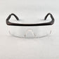 ERB Sting Ray Safety Glasses Half Frame Telescoping Temples UV Protection Z87.1+ (Black, Clear & Anti Fog)
