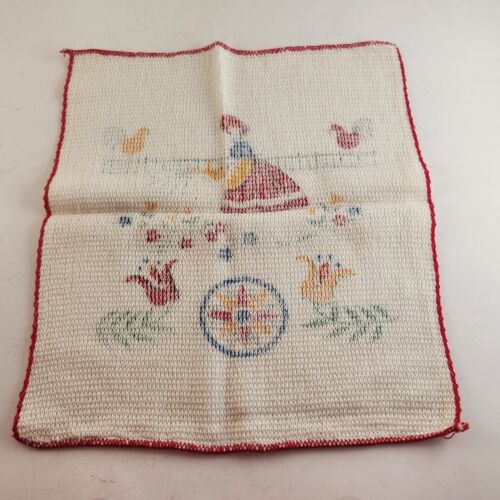 6 Kitchen Dish Drying Towels Washing Spring Dutch Mid-Century Vintage