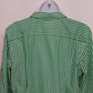 Chaps No Iron Green White Striped Button Front Shirt Women's L Red Paisley Cuffs