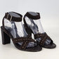 Fioni Vasper-01 Platform Heels Women 8.5 Brown Suede Crisscross Strappy Sandals