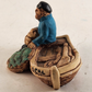 Woodlander Old Sailor Figurine Fisherman Boat Stoneware England 1970s Vintage 4"