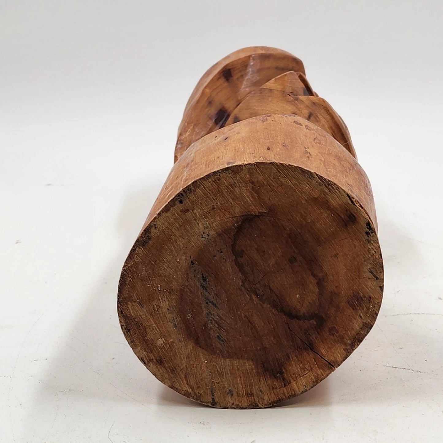 African Hand Carved Wood Head Bust Art Sculpture Figurine 16.5" Vintage Statue