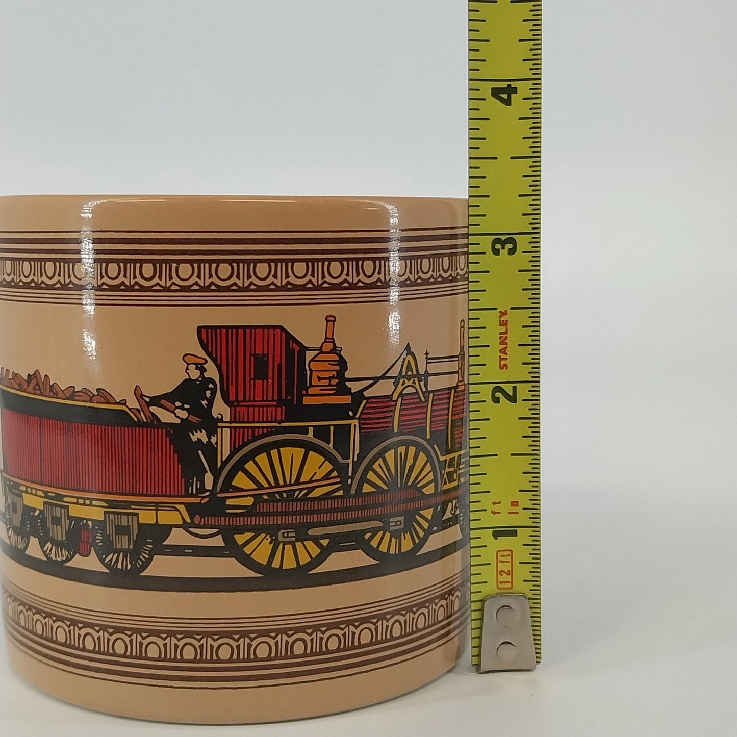 Chaps Railroad Steam Engine Train Coffee Mug Brown Ceramic Thailand Vintage