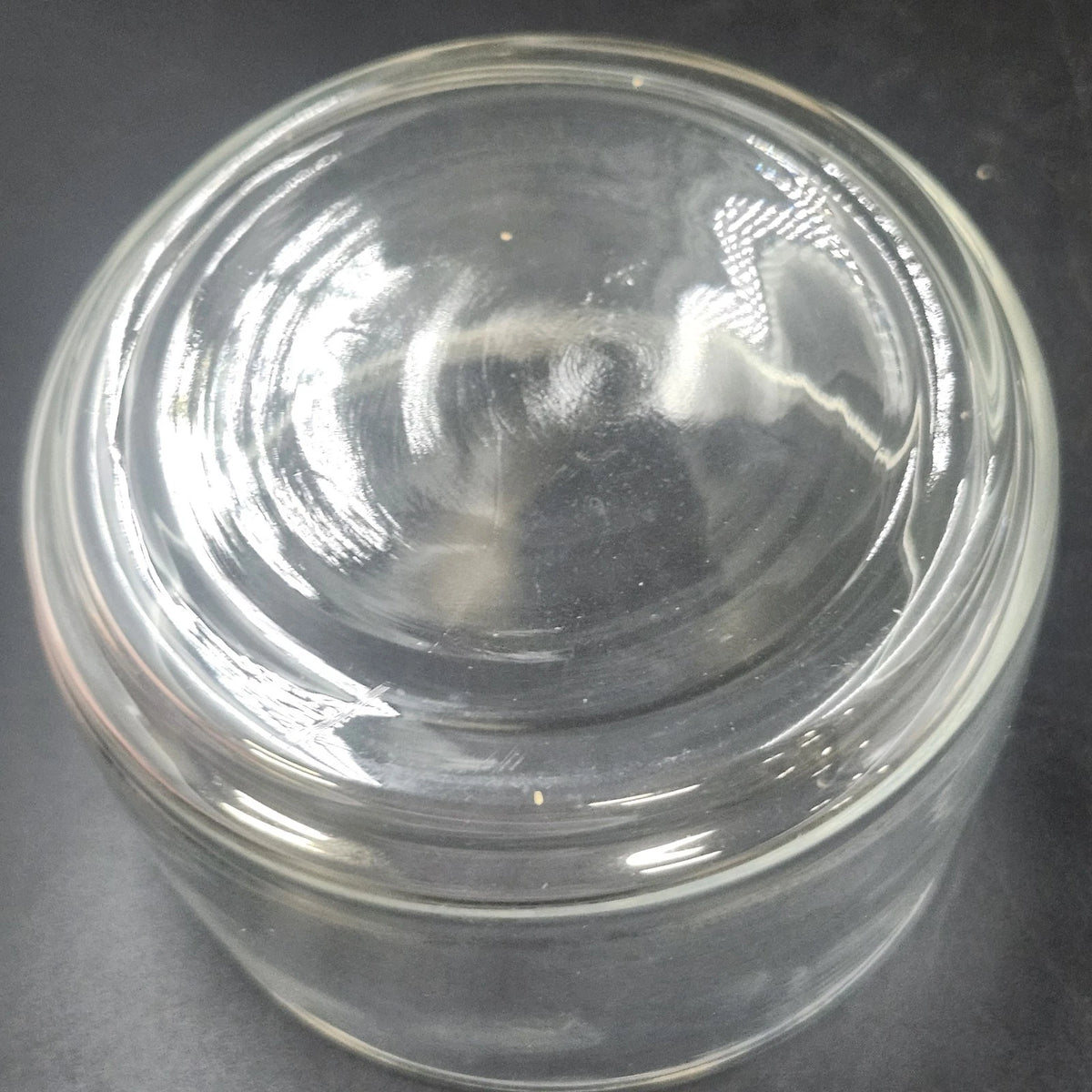 Clear Glass Apothecary Candy Jar Canister Pointed Finial Lid 5.5" Wide Base Vtg