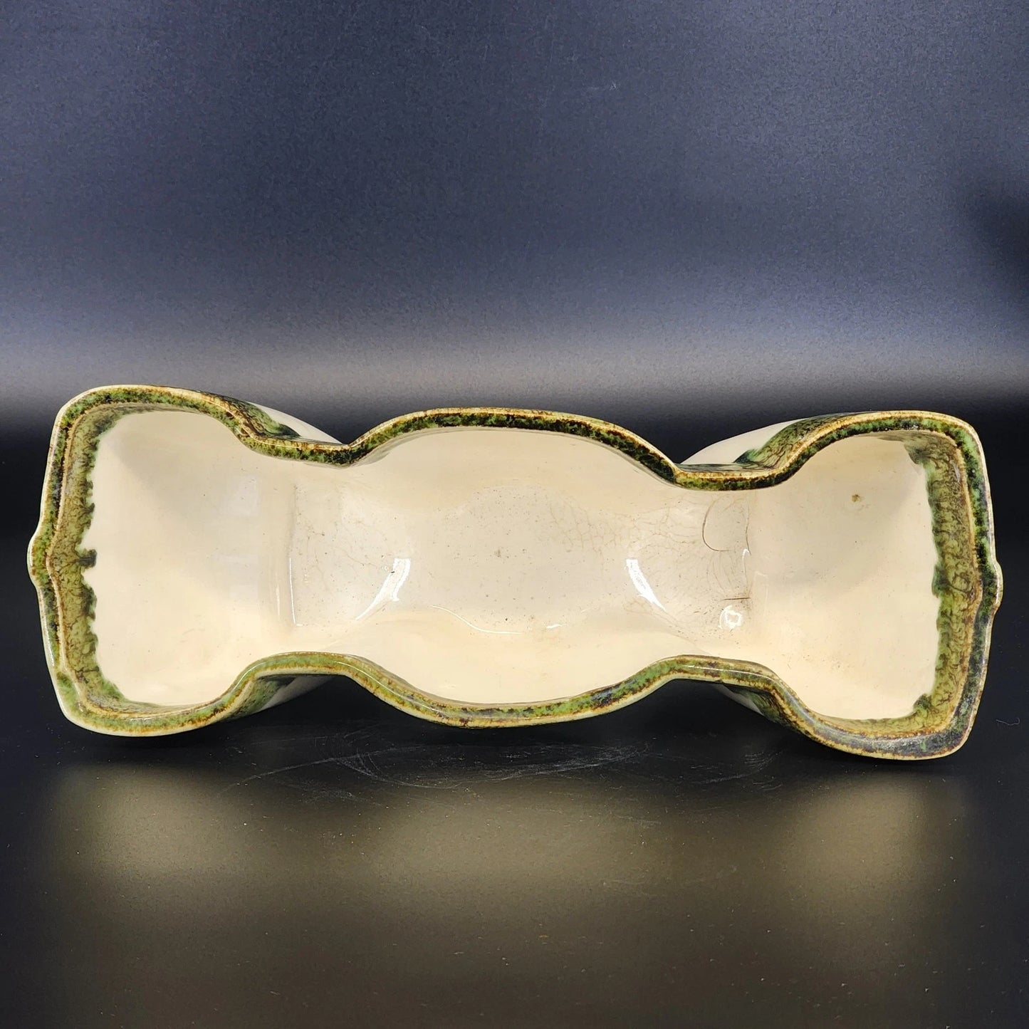Vintage McCoy Pottery Rectangular Planter Green Drip Glaze MCM